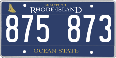 RI license plate 875873