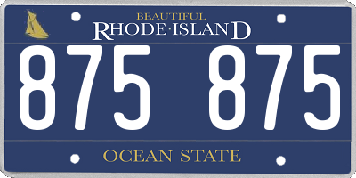 RI license plate 875875