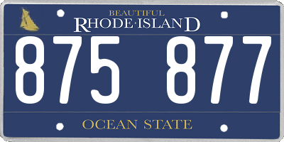 RI license plate 875877