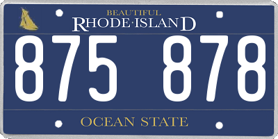 RI license plate 875878