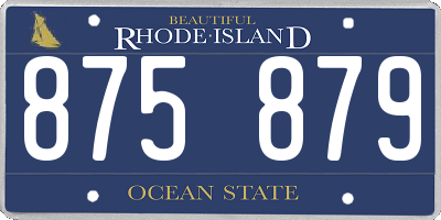 RI license plate 875879