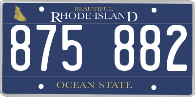 RI license plate 875882