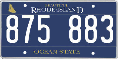 RI license plate 875883