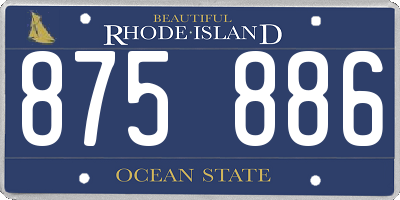 RI license plate 875886