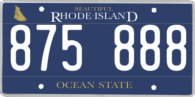 RI license plate 875888