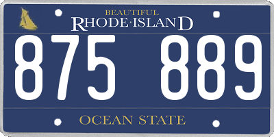 RI license plate 875889
