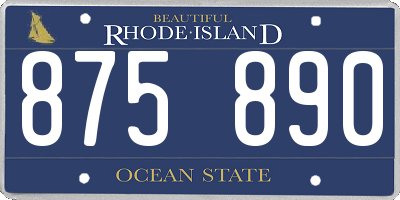 RI license plate 875890