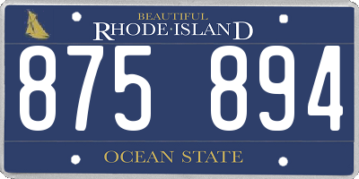 RI license plate 875894