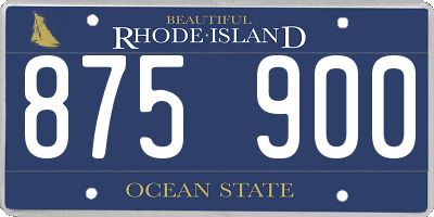RI license plate 875900