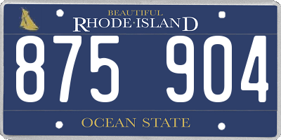 RI license plate 875904