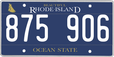 RI license plate 875906