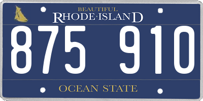 RI license plate 875910