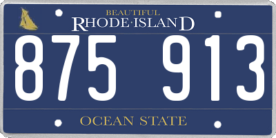 RI license plate 875913
