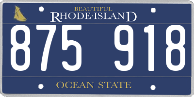 RI license plate 875918