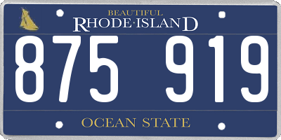 RI license plate 875919