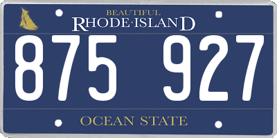 RI license plate 875927