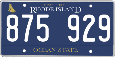 RI license plate 875929