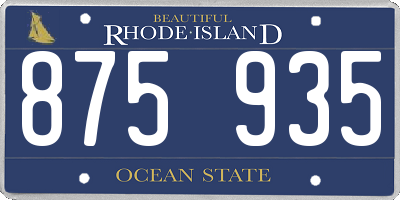RI license plate 875935