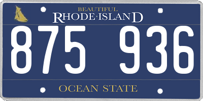RI license plate 875936