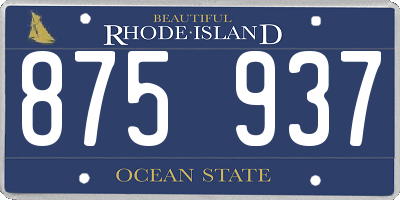 RI license plate 875937