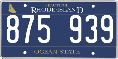 RI license plate 875939