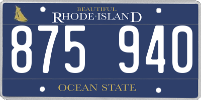 RI license plate 875940