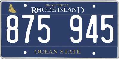 RI license plate 875945