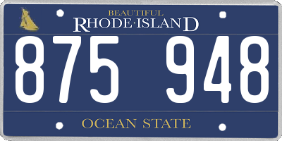 RI license plate 875948