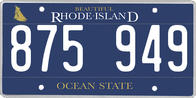 RI license plate 875949