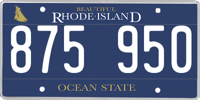 RI license plate 875950