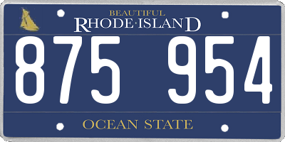 RI license plate 875954
