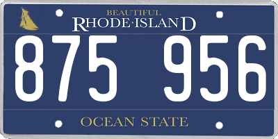 RI license plate 875956