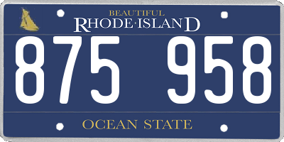RI license plate 875958