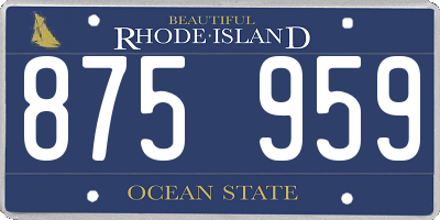 RI license plate 875959