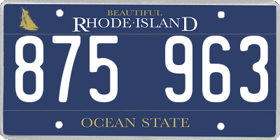 RI license plate 875963