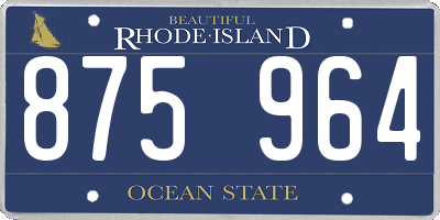 RI license plate 875964