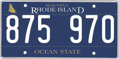 RI license plate 875970