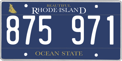 RI license plate 875971