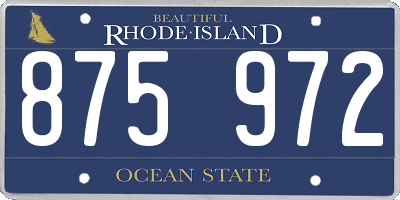 RI license plate 875972