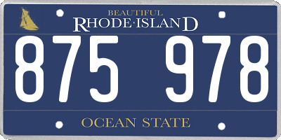 RI license plate 875978