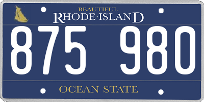 RI license plate 875980