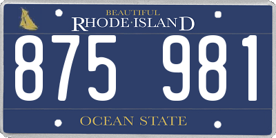 RI license plate 875981