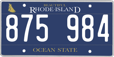 RI license plate 875984