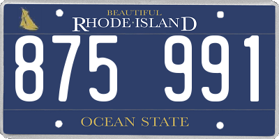 RI license plate 875991