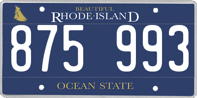 RI license plate 875993