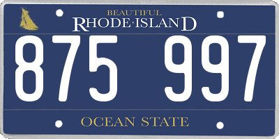 RI license plate 875997