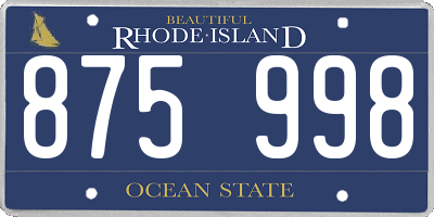 RI license plate 875998