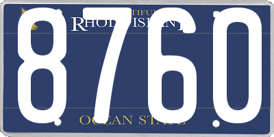 RI license plate 8760