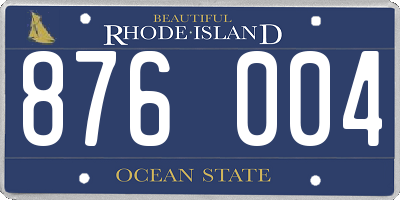 RI license plate 876004