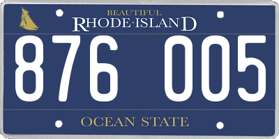 RI license plate 876005